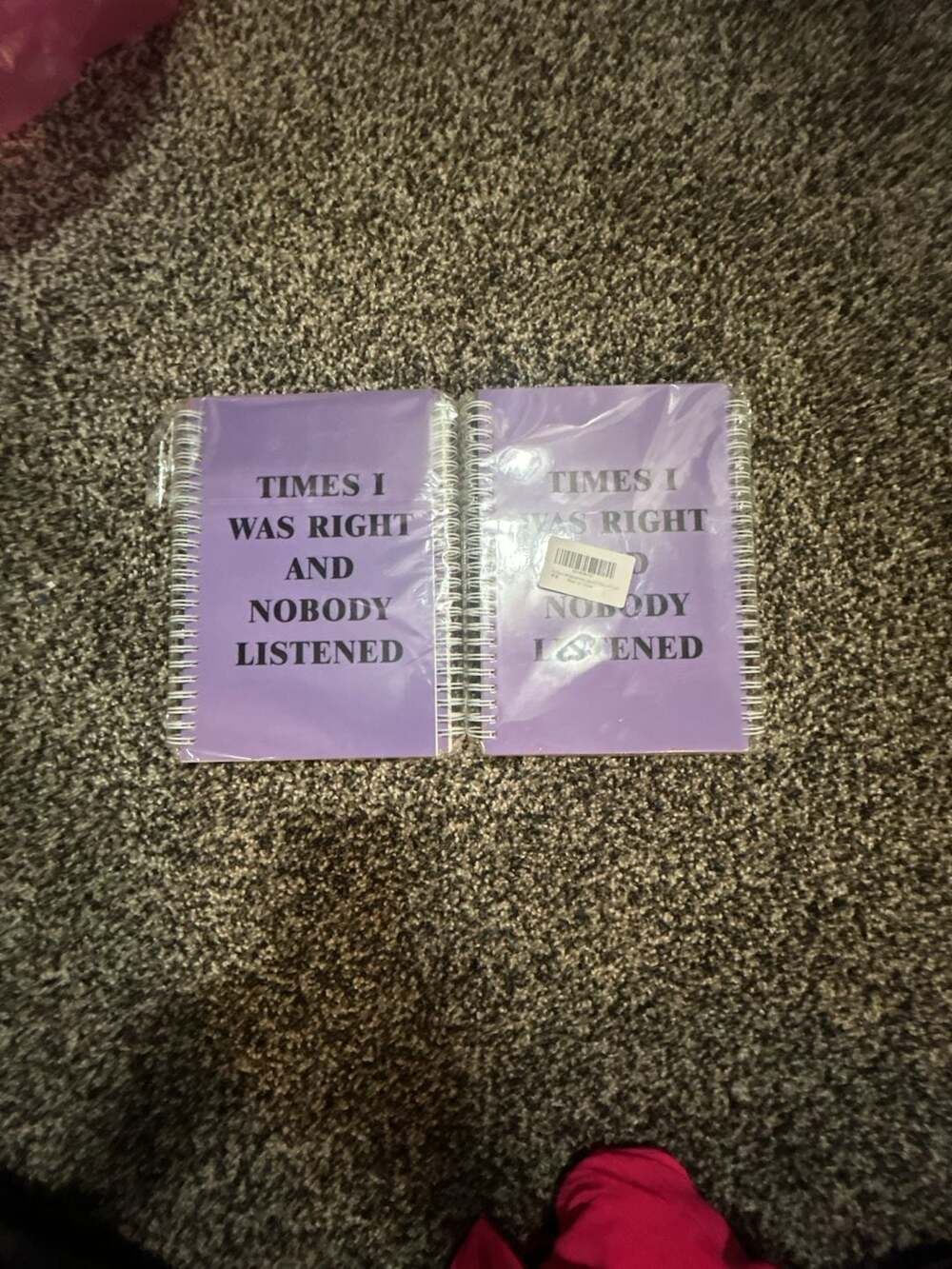 Times I Was Right And Nobody Listened Purple Spiral Notebook lot of 4